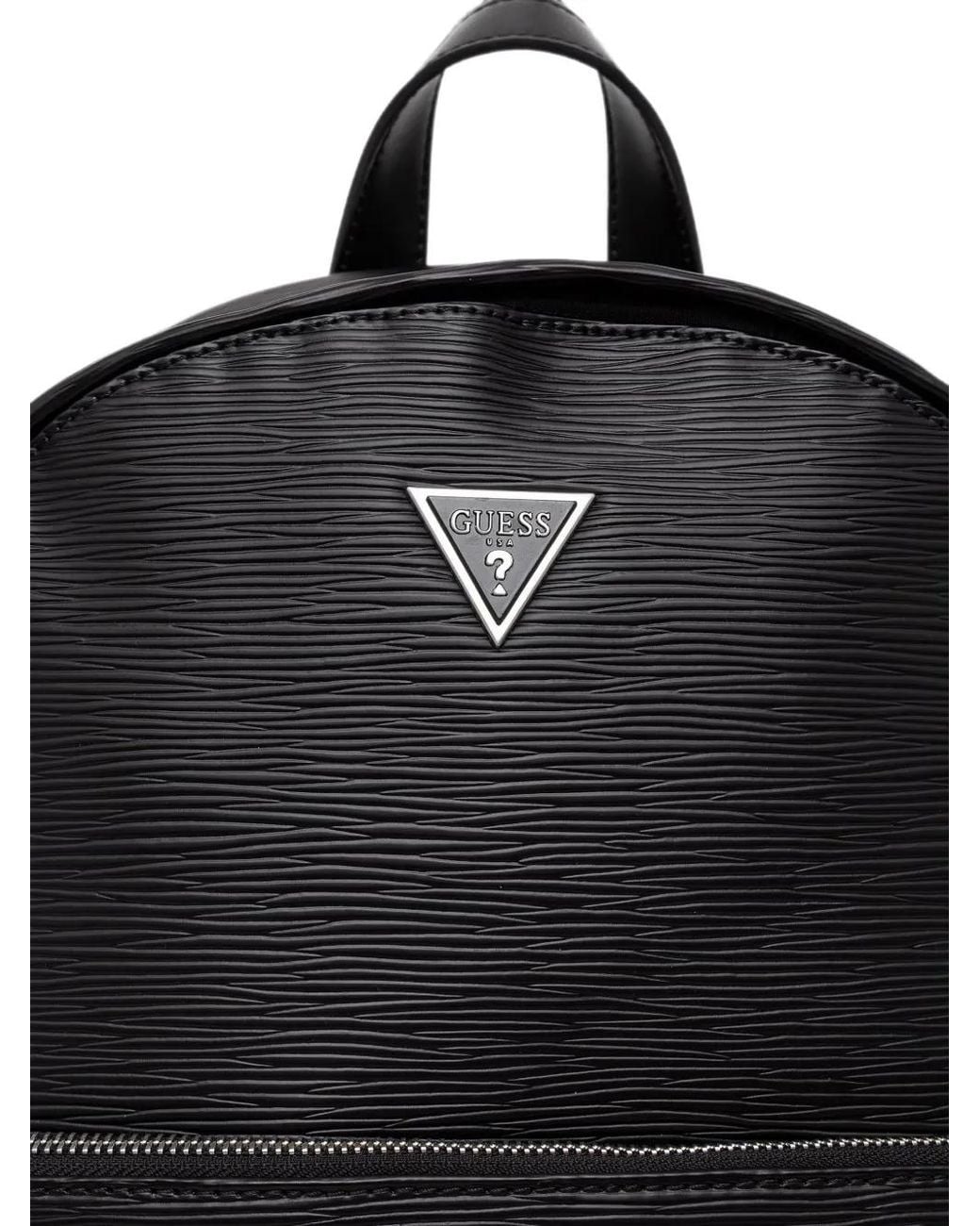 Guess Black Sac À Dos Milan Texturé À Plaque Logo for men