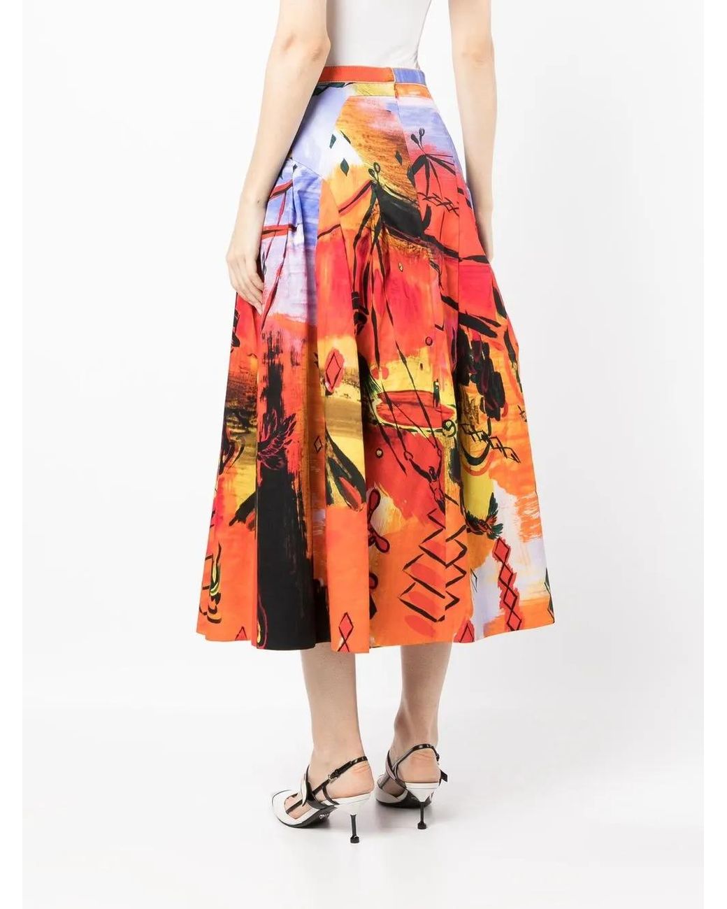 Shiatzy Chen Red Circus Collection A-Line Skirt
