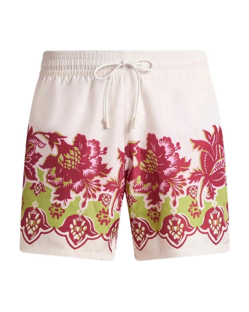 Etro White Floral Print Swimsuit for men