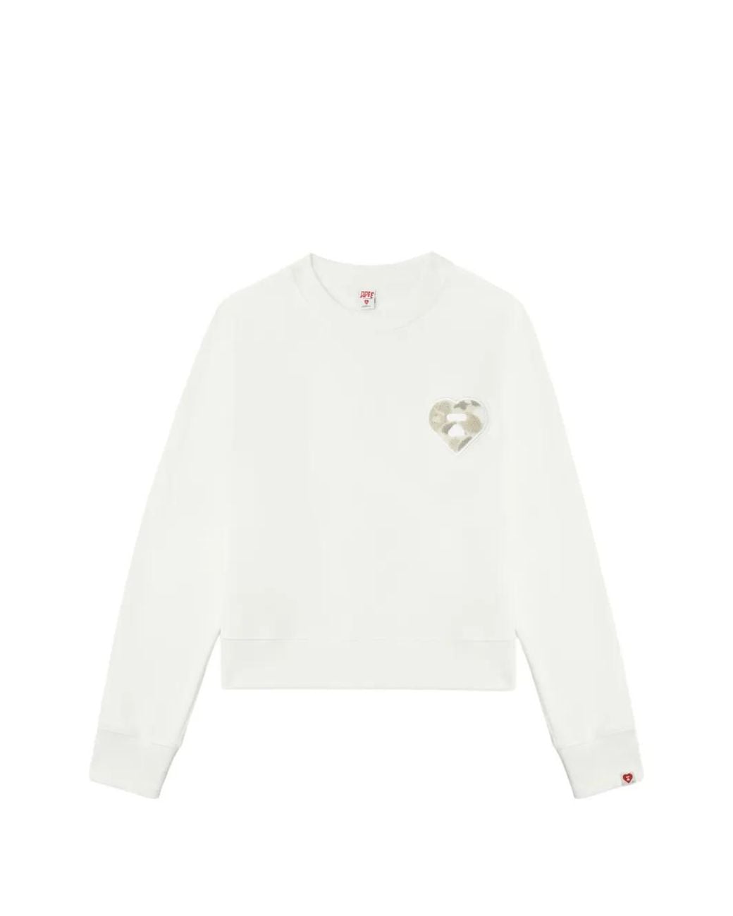A Bathing Ape White Heart Appliqué Sweater