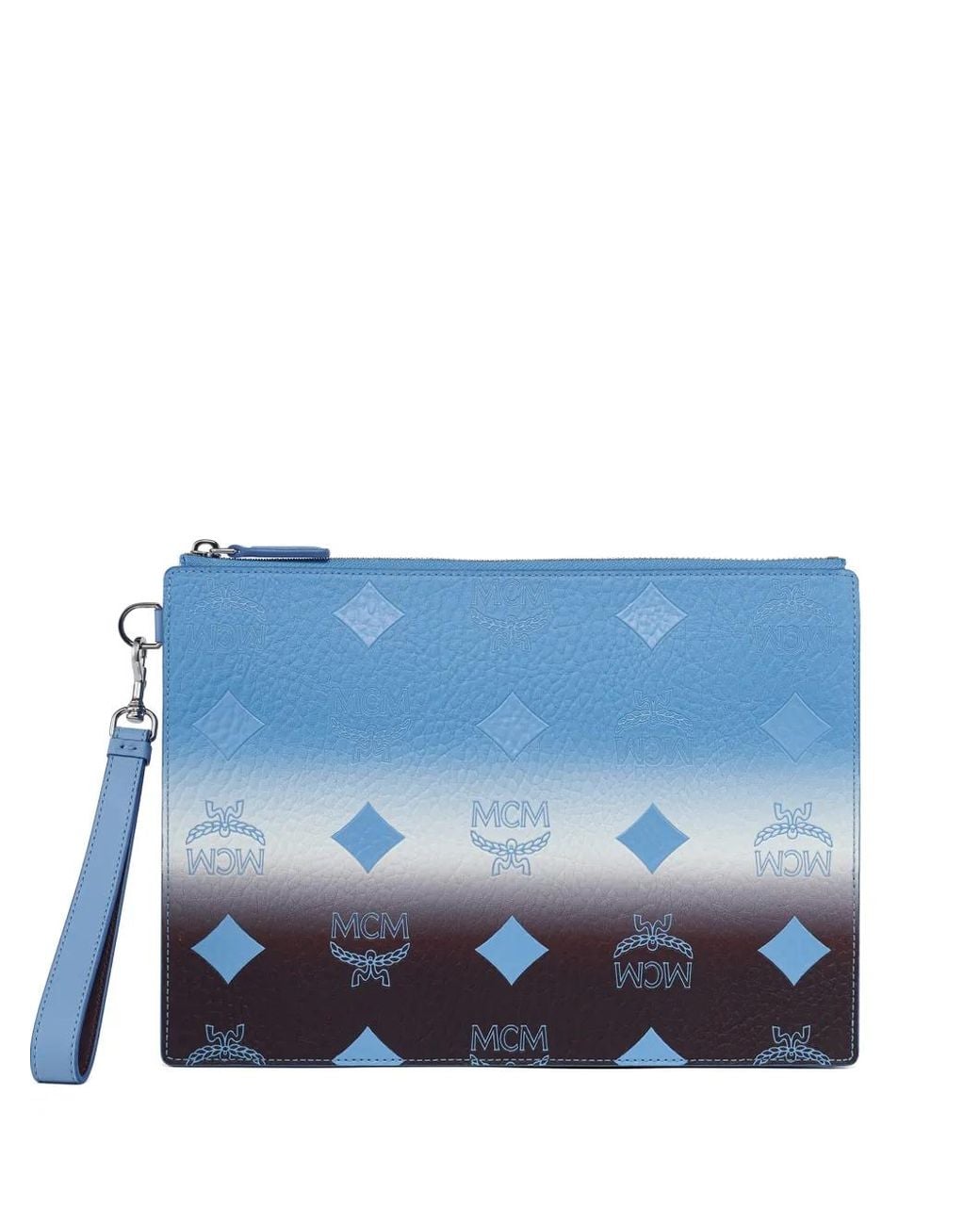 MCM Blue Gradation Wristlet Pouch