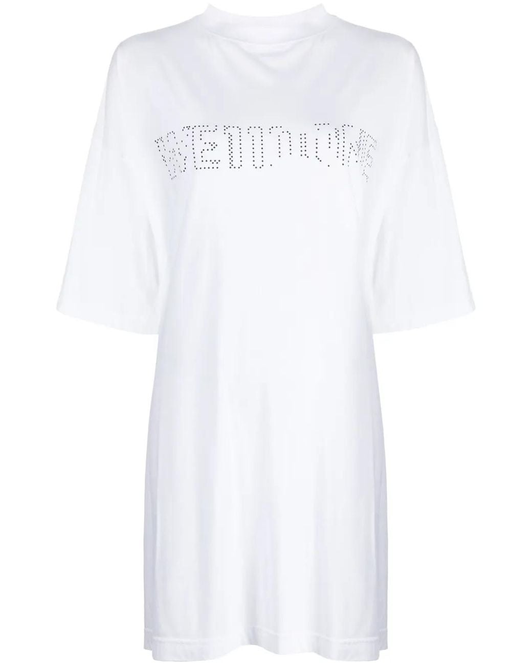 we11done White Logo-Embellished T-Shirt