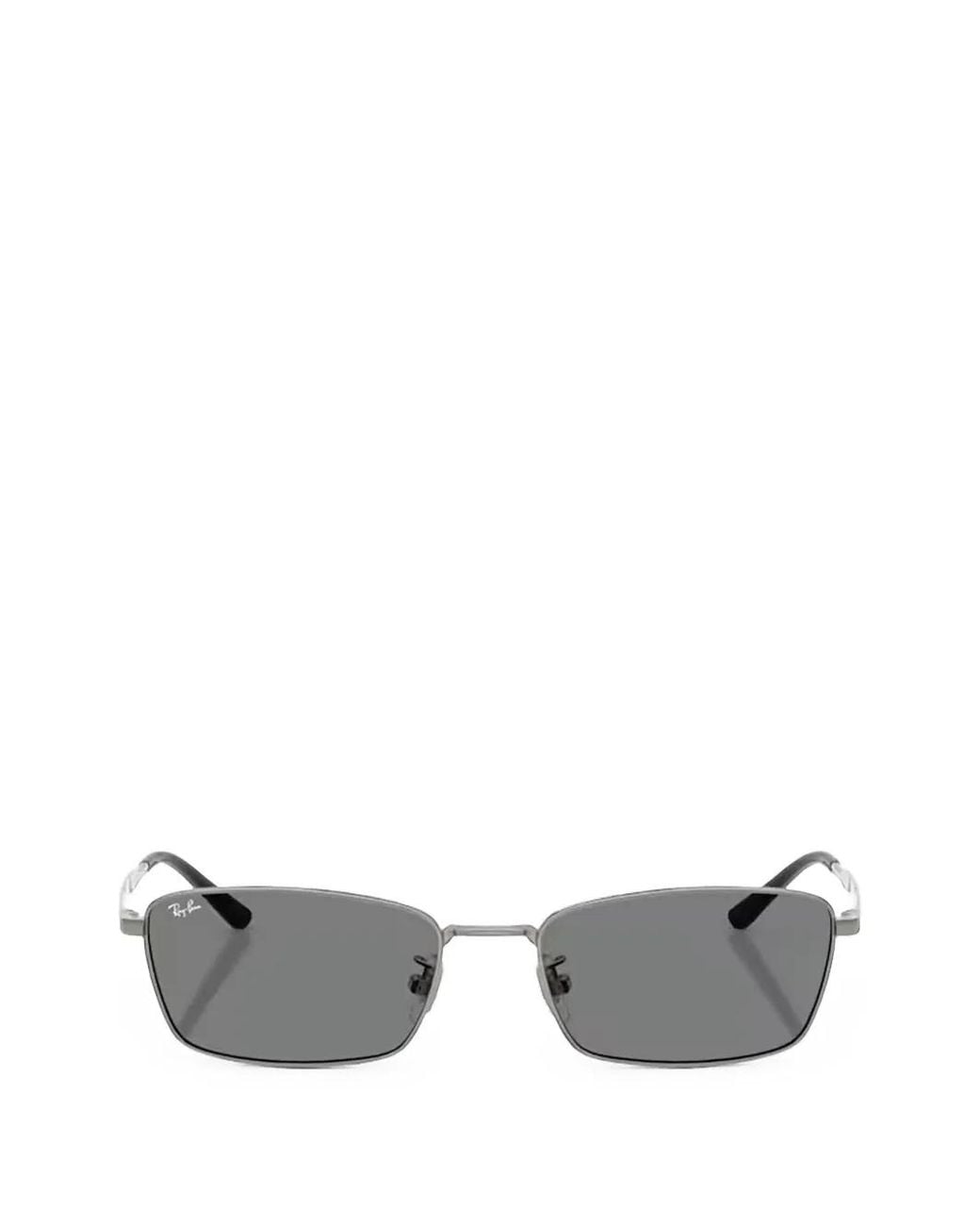 Ray-Ban Gray Rectangle-Frame Sunglasses
