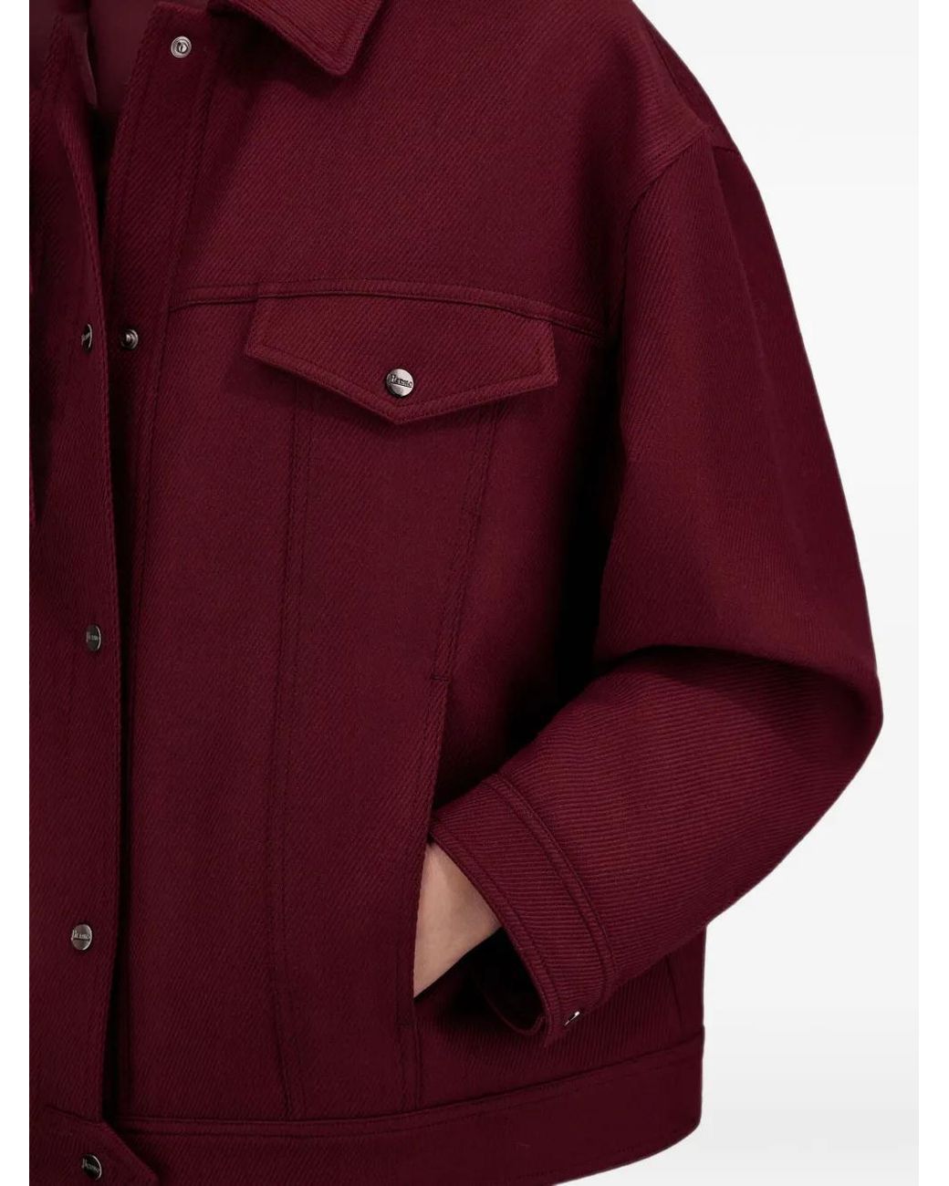 Herno Red Cavalry-Twill Shirt Jacket