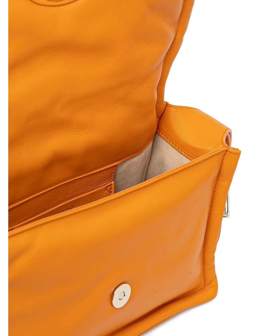 Bolso Satchel Eva Con Efecto Acolchado Guess de color Orange