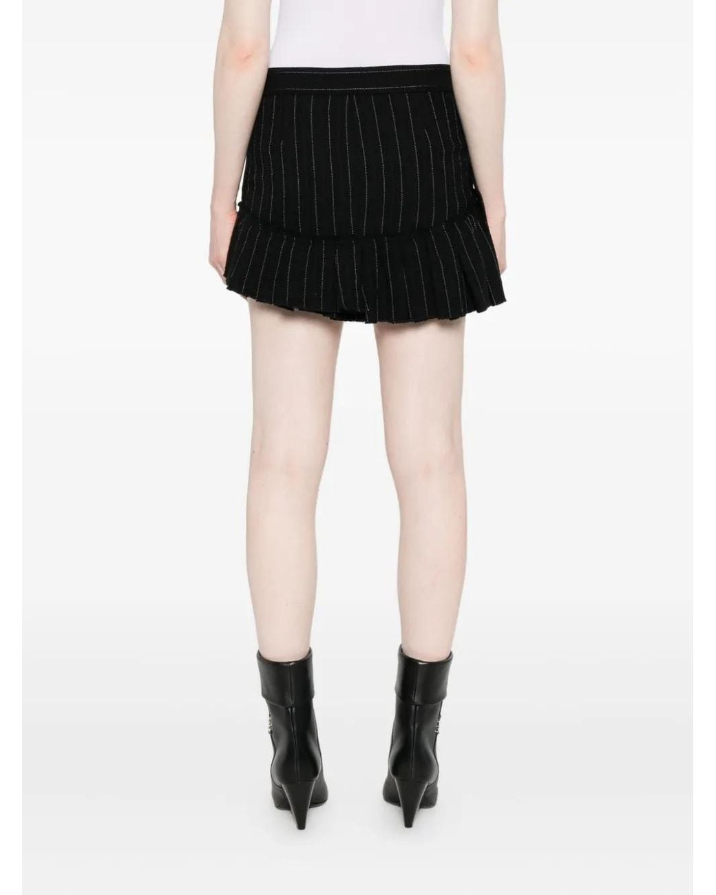 Isabel Marant Black Pinstriped Miniskirt