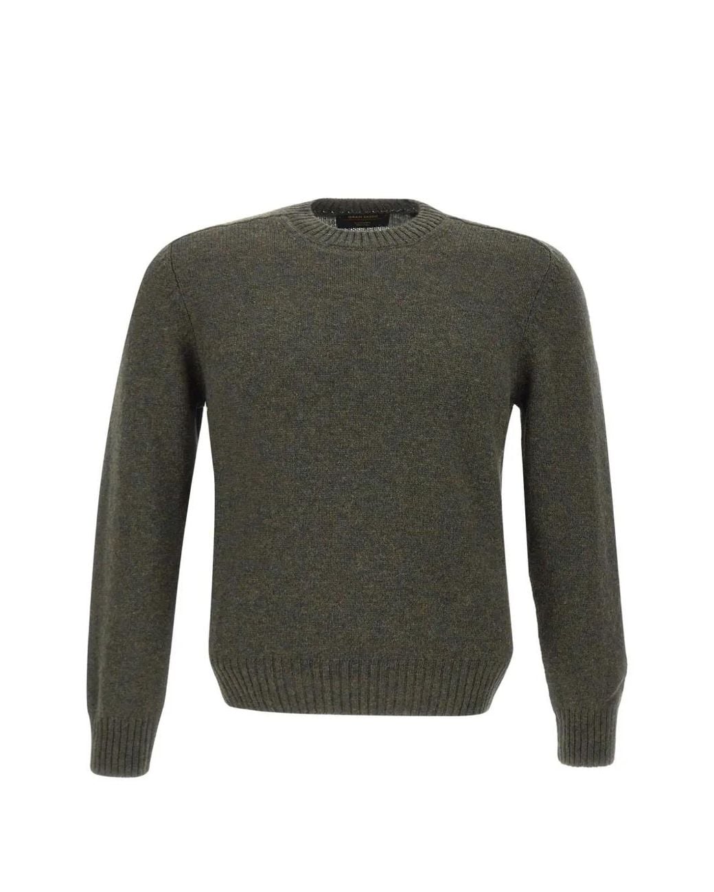 Gran Sasso Green Crew-Neck Virgin-Wool Sweater for men