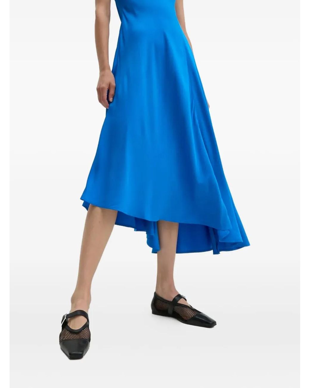 Day Birger et Mikkelsen Blue High-Neck Asymmetric Dress