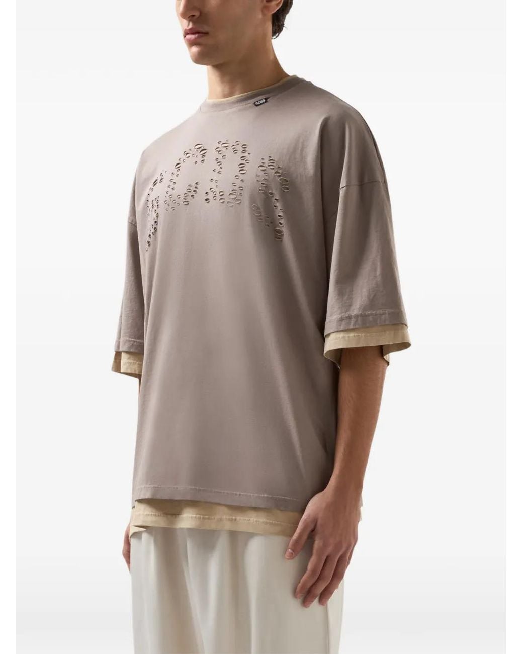 Gcds Gray Logo T-Shirt for men
