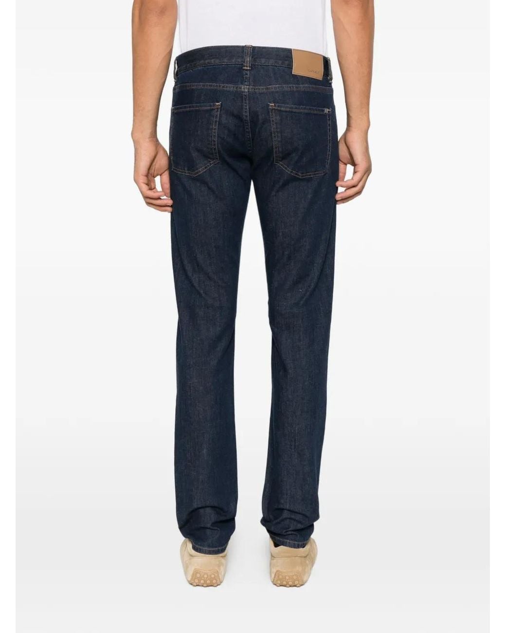 Canali Blue Straight-Leg Jeans for men