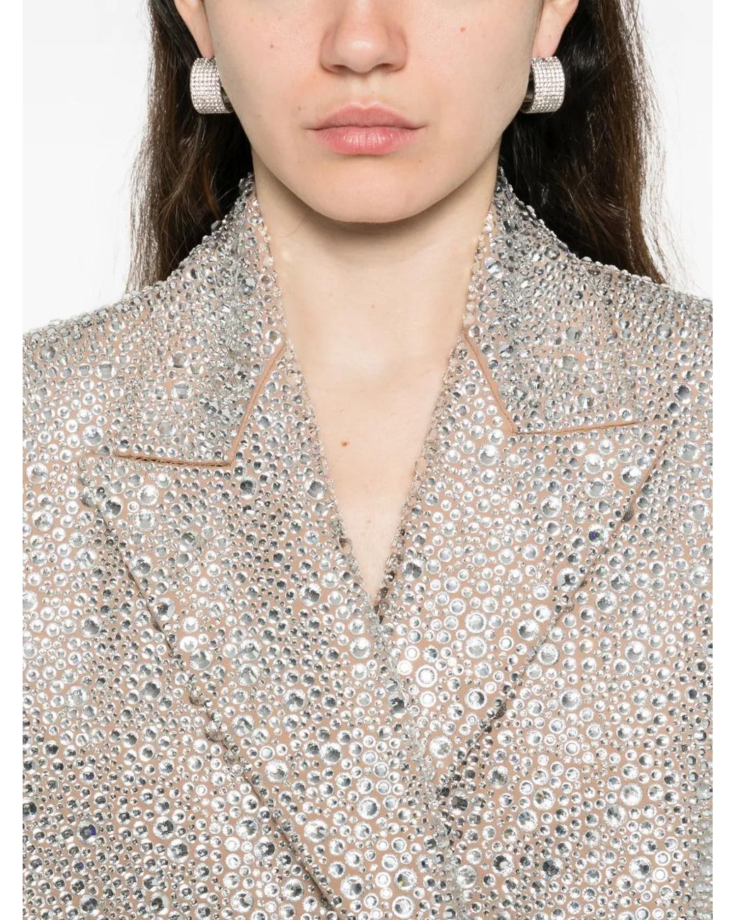 GIUSEPPE DI MORABITO White Embellished Cropped Jacket