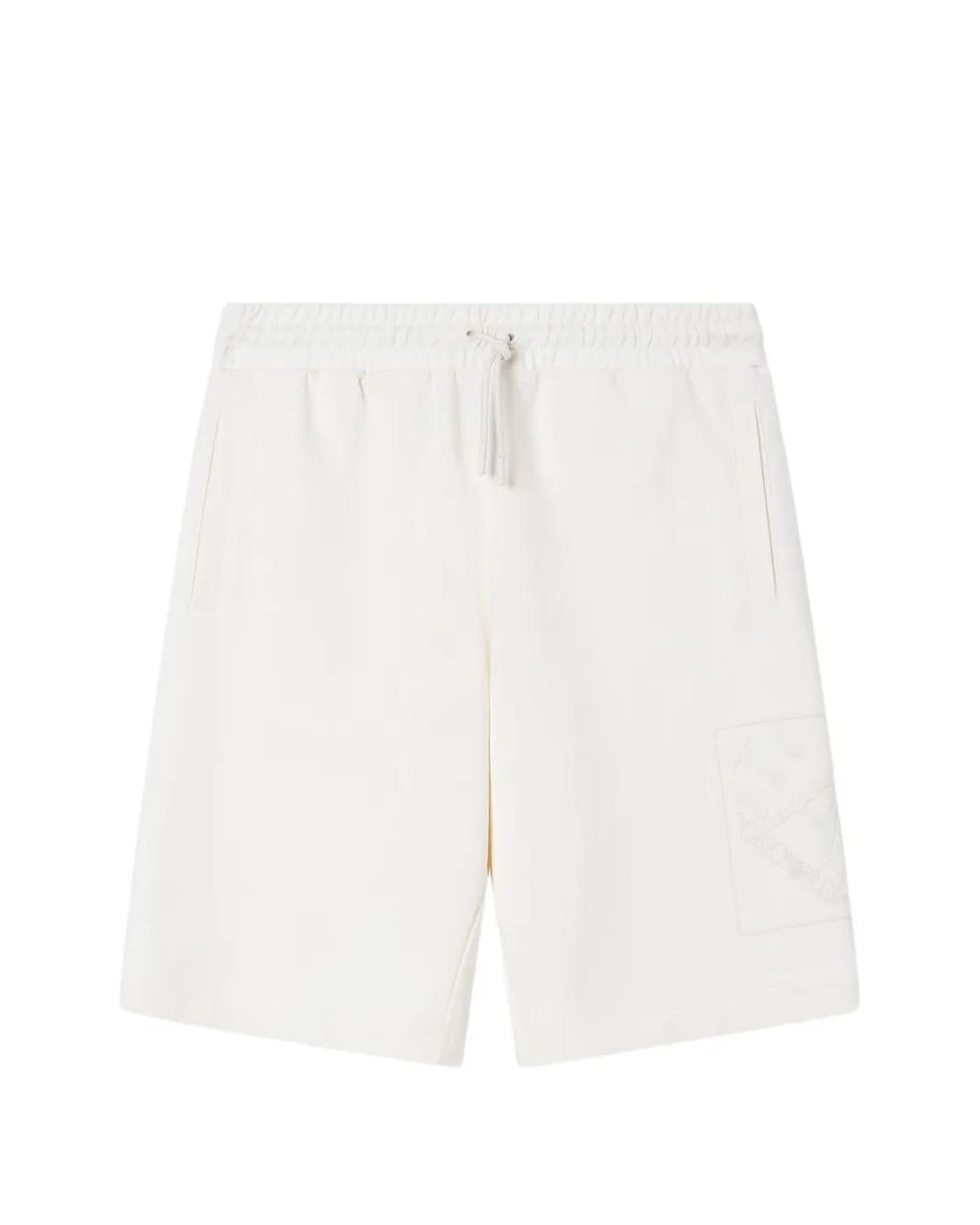 EA7 White Logo-Patch Drawstring Shorts for men