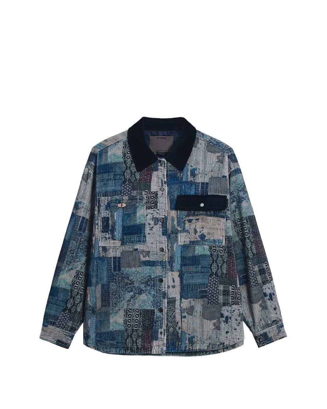 Giacca A Coste Con Design Patchwork di Musium Div. in Blue da Uomo