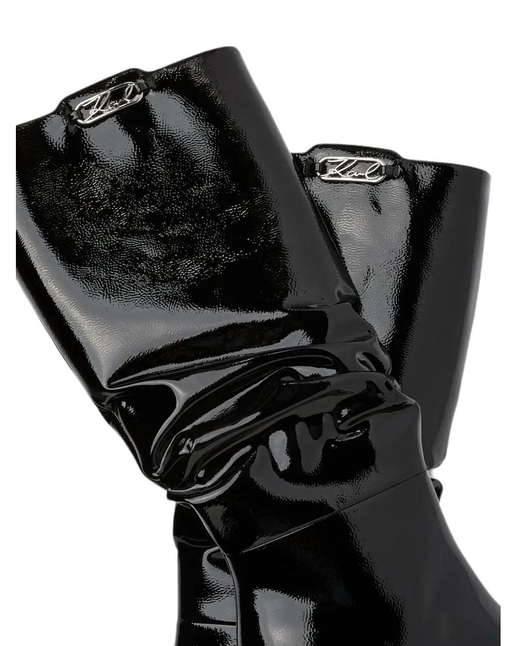 Karl Lagerfeld Black Klarice Slouch High Boots