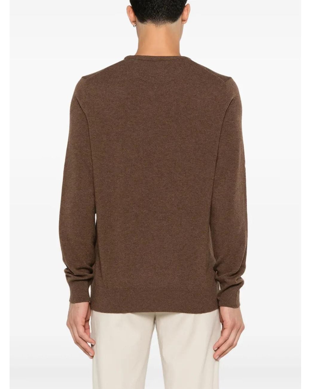 Polo Ralph Lauren Brown Wool Sweater With Embroidered Logo for men