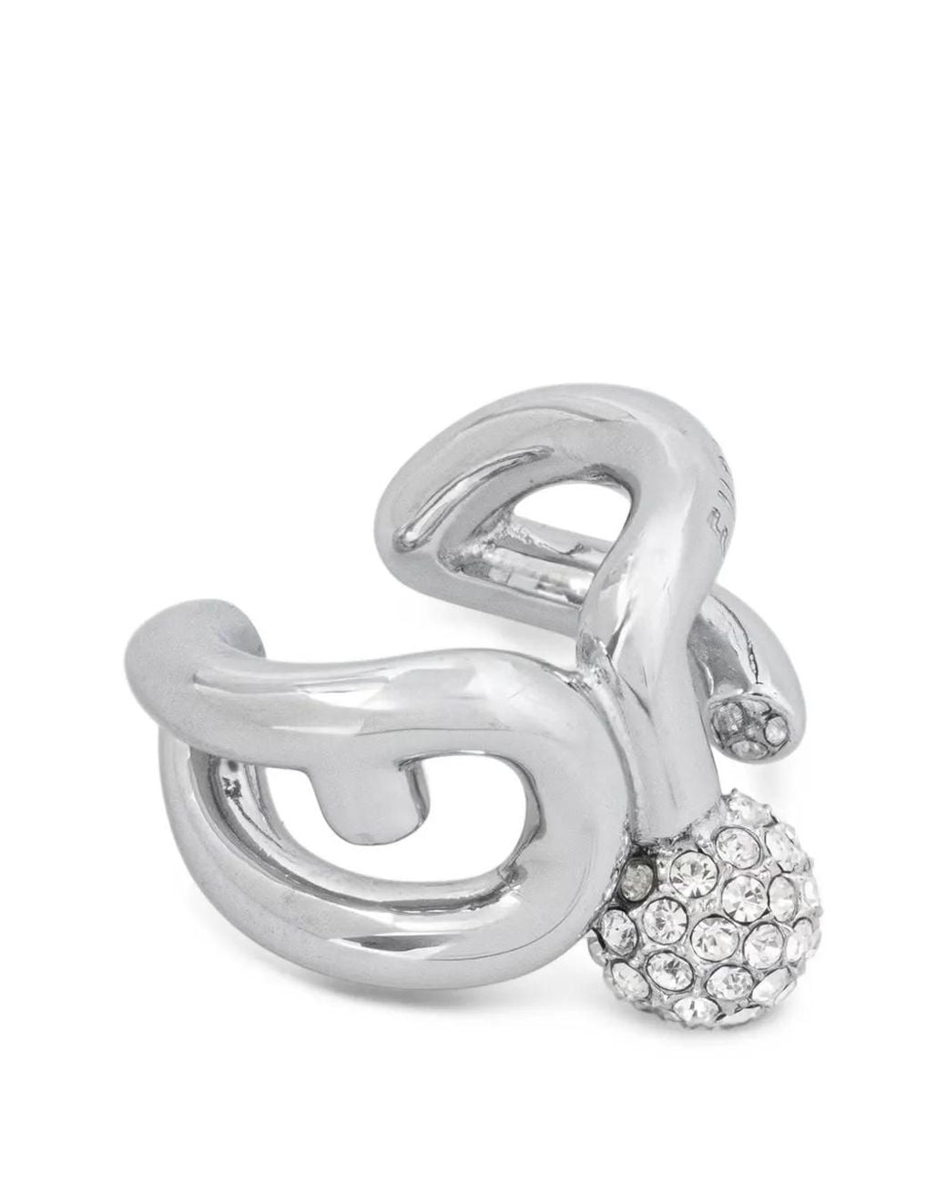 Furla White Ear Cuff Mit Kristallen