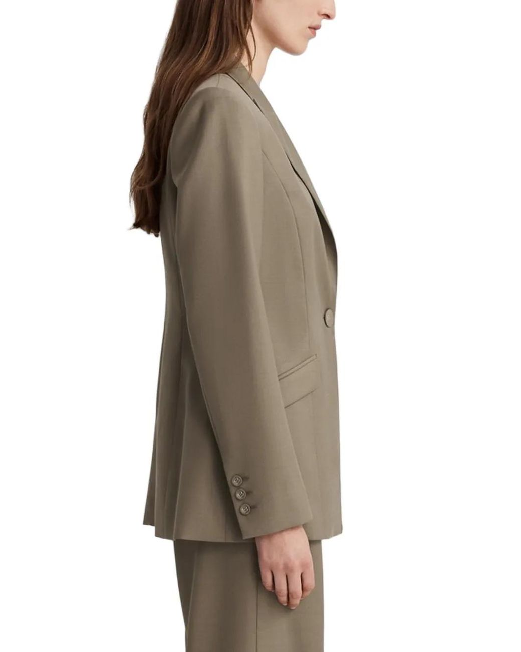 Anna Quan Brown Willow Peak-Lapels Blazer
