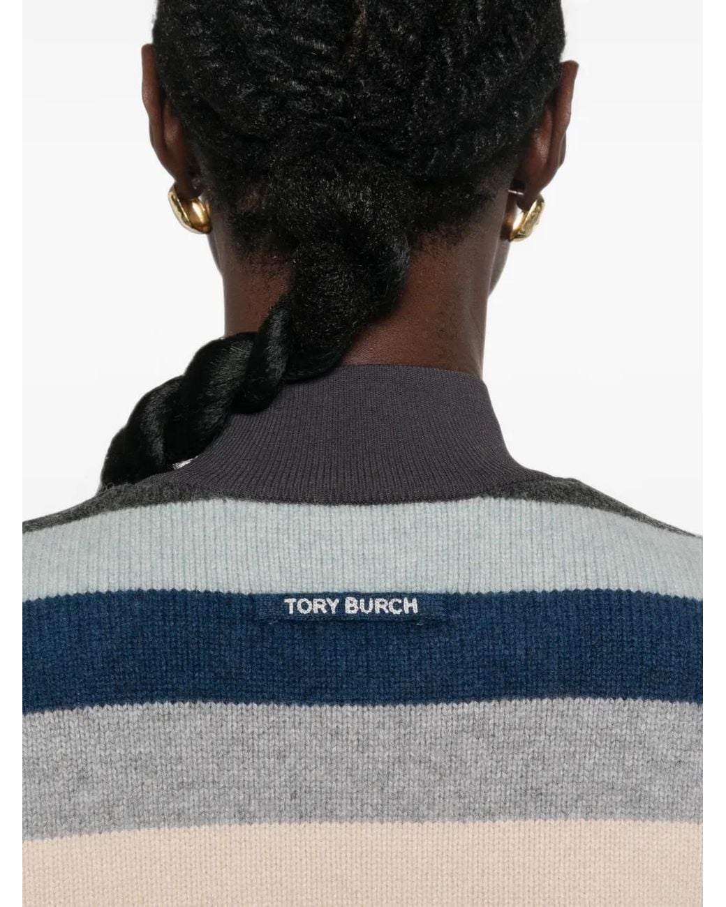 Tory Burch Natural Gestreifter Pullover