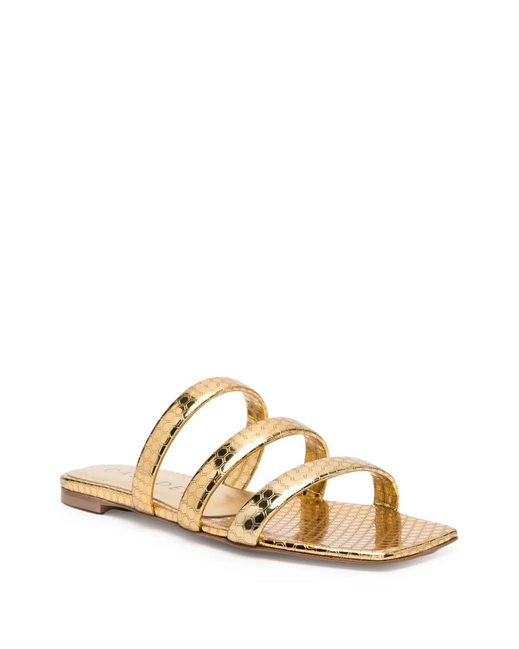 Casadei Metallic Atomium Leather Slides