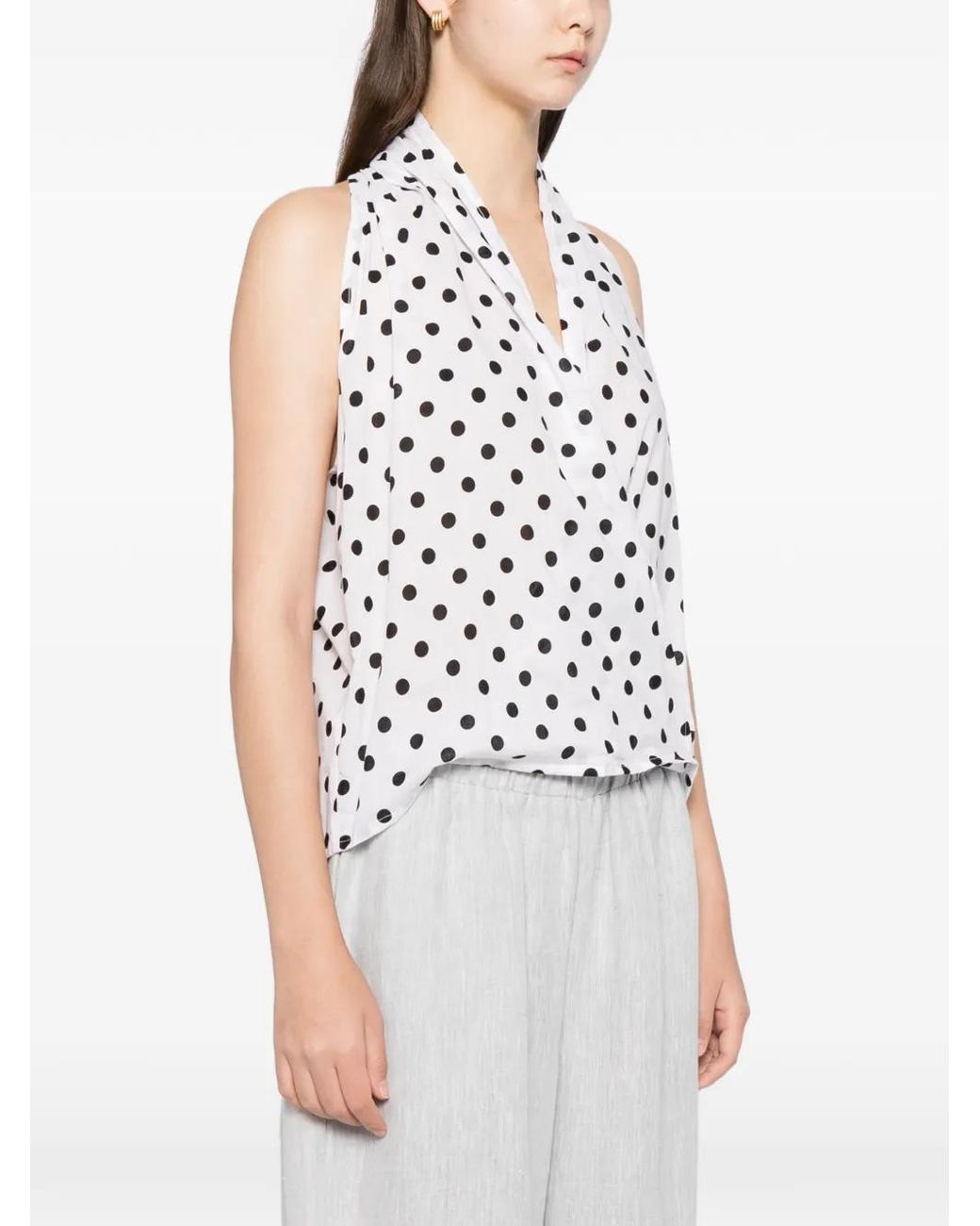 BLAKLACE White Polka-Dot Blouse