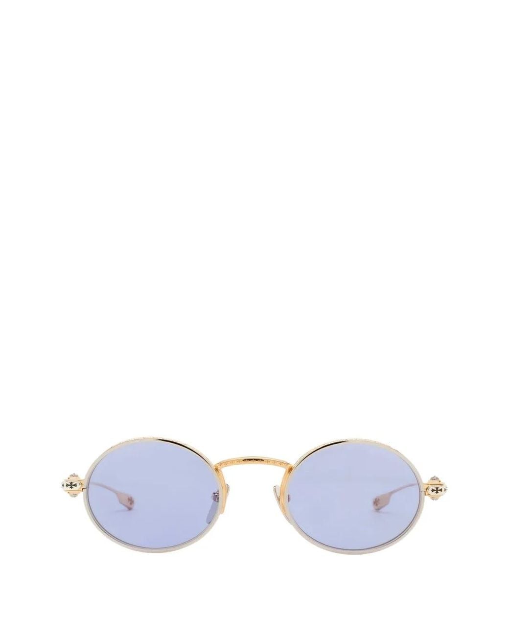 Chrome Hearts White Honey Dipped Round-Frame Sunglasses
