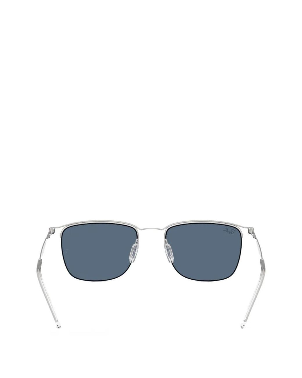 Ray-Ban Blue Semi-Rim Square-Frame Sunglasses