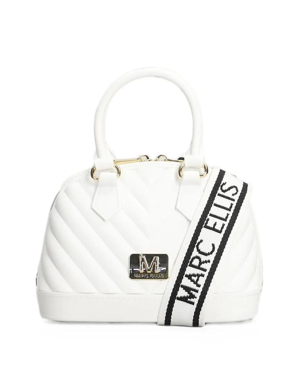 Marc Ellis White Flat Maya Quilted Shoulder Bag