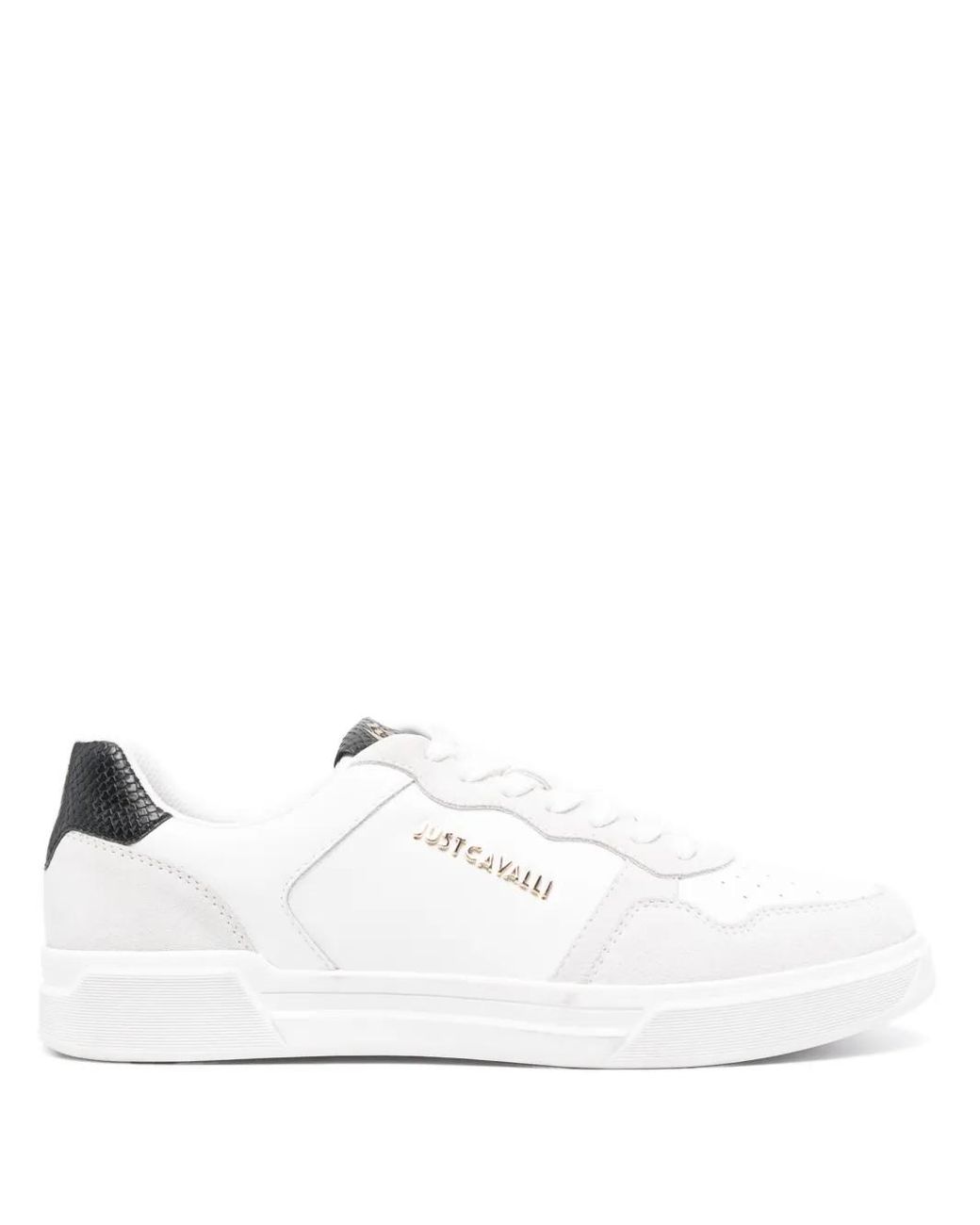 Just Cavalli White Minimal Dis. 4 Sneakers for men