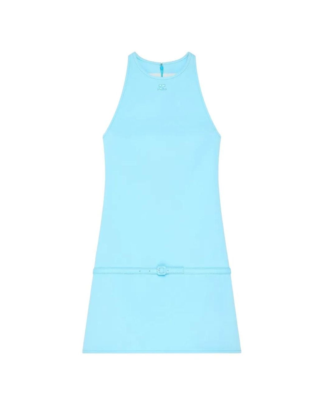 Vestido De Corte Tipo A Con Cinturón Courreges de color Blue
