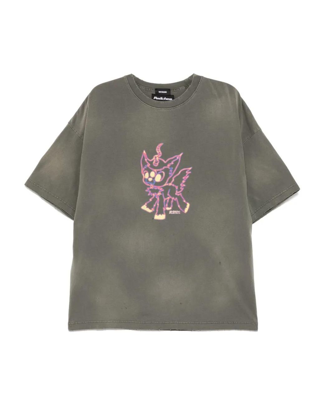 we11done Gray Graphic-Printed T-Shirt