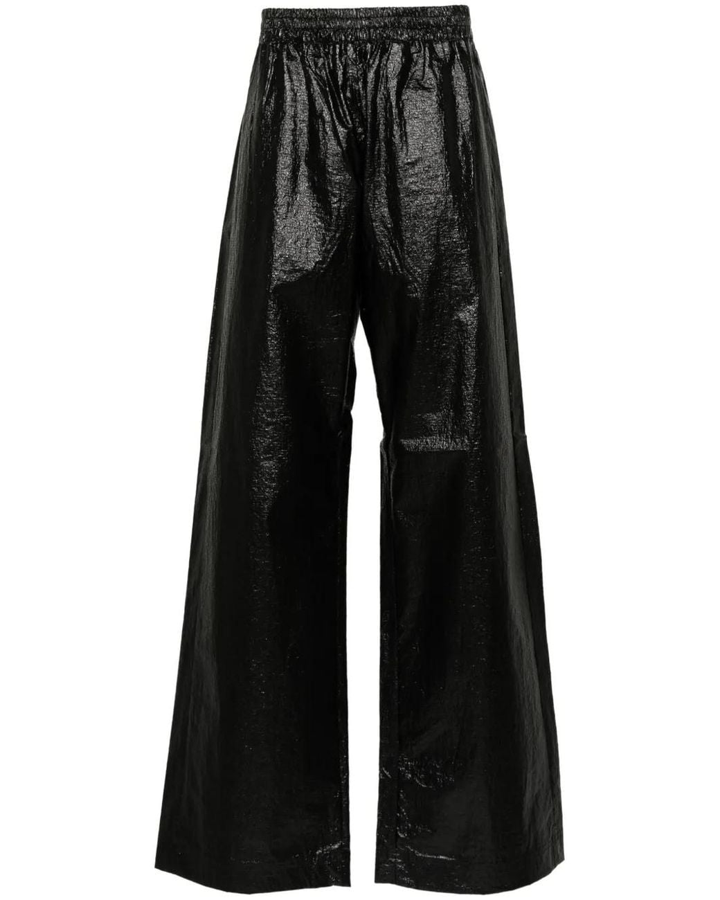 Walter Van Beirendonck Black Embroidered-Logo Trousers for men