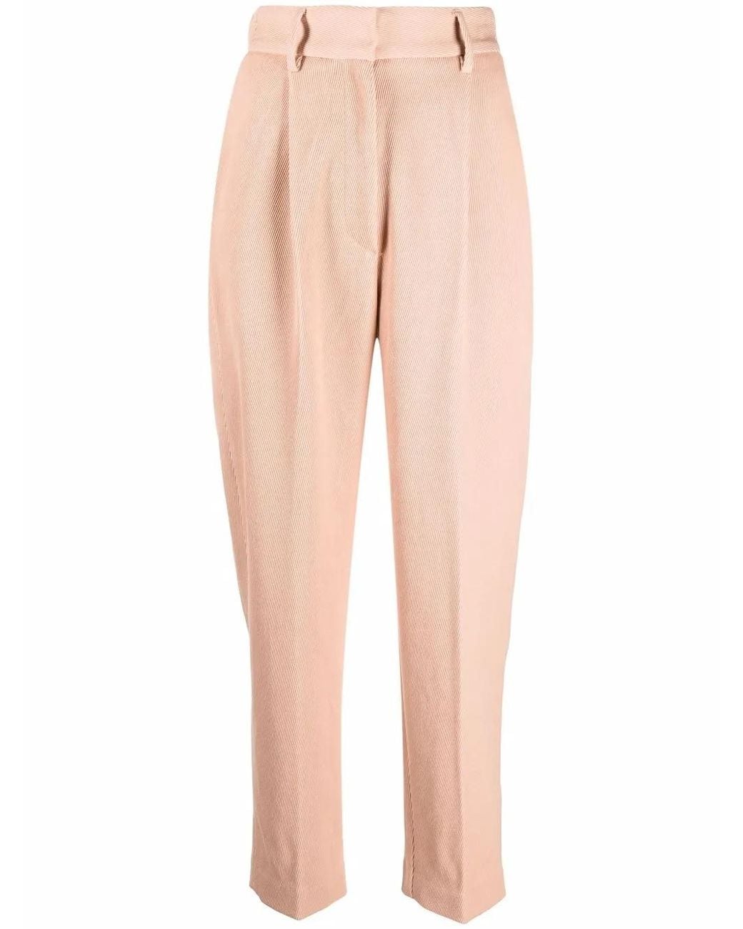 Forte_forte Pink Ribebd Elasticated-Waist Tailored Trousers