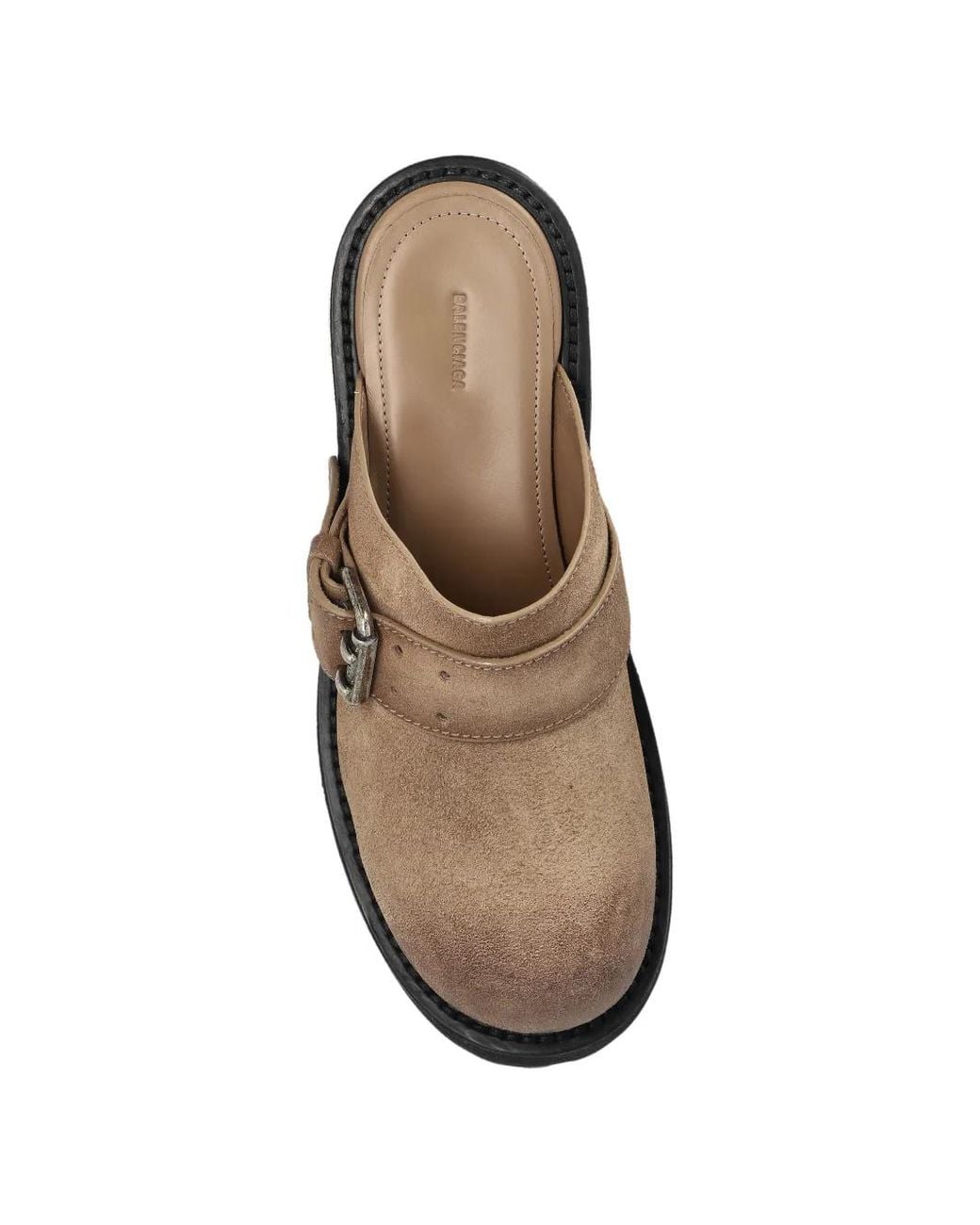 Balenciaga Brown Buckle-Fastening Leather Mules