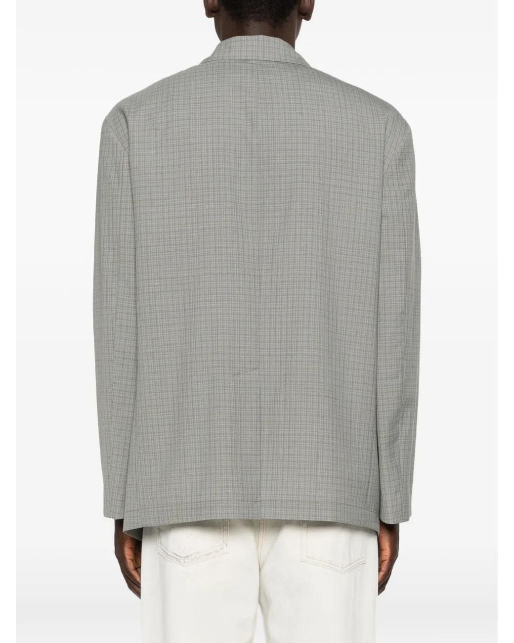 Our Legacy Gray Industry Check-Pattern Blazer for men