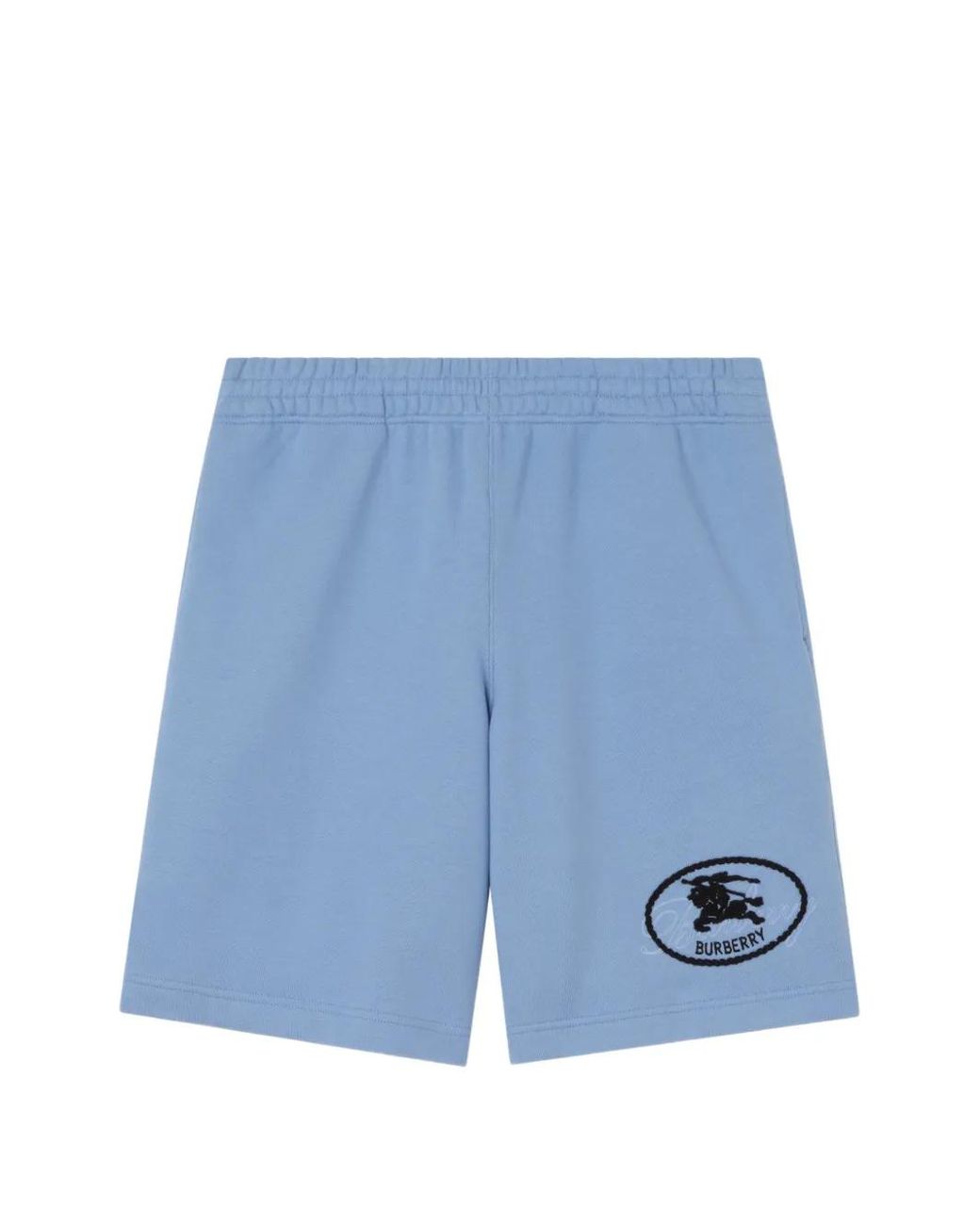 Burberry Blue Knight Stamp Cotton Shorts for men