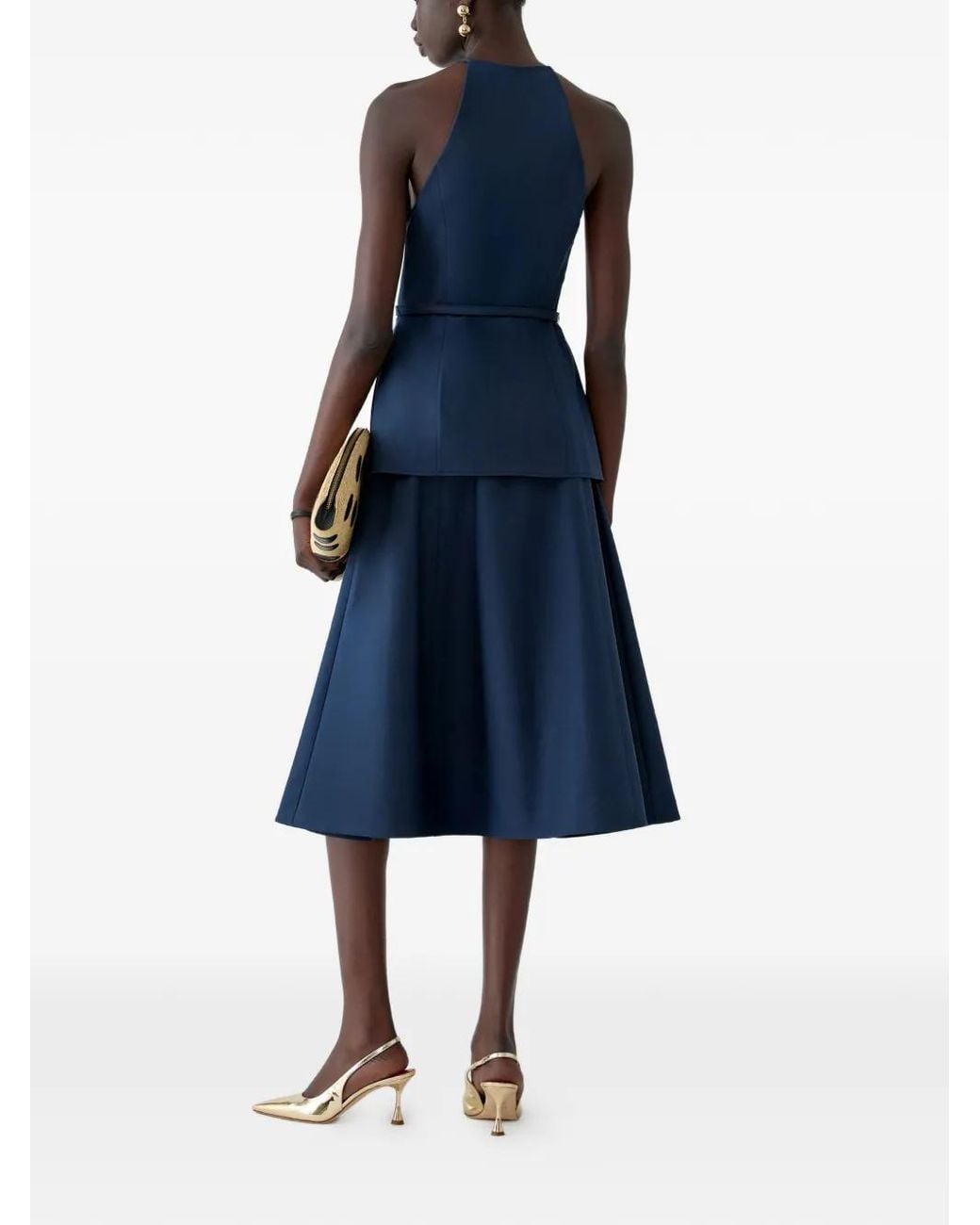 Carolina Herrera Blue Button-Front Top