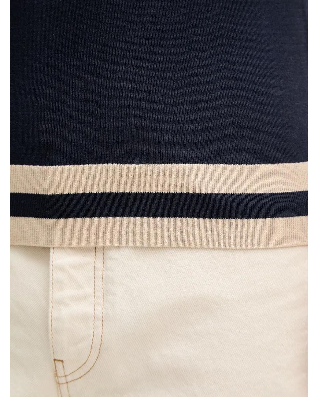 Guess Blue Striped Polo Sweater for men