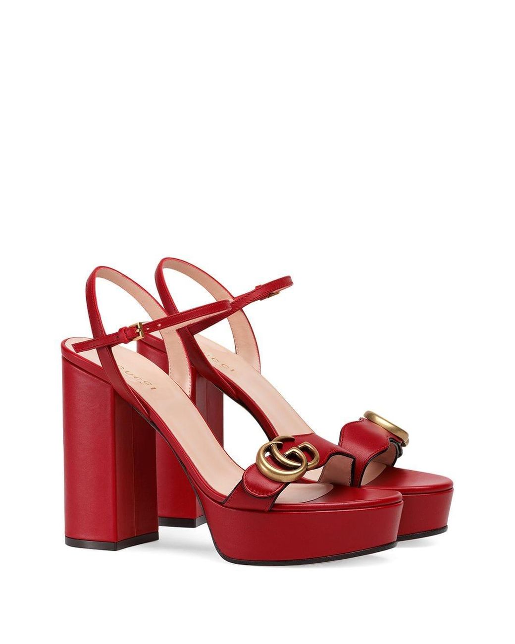 gucci red sandal heels