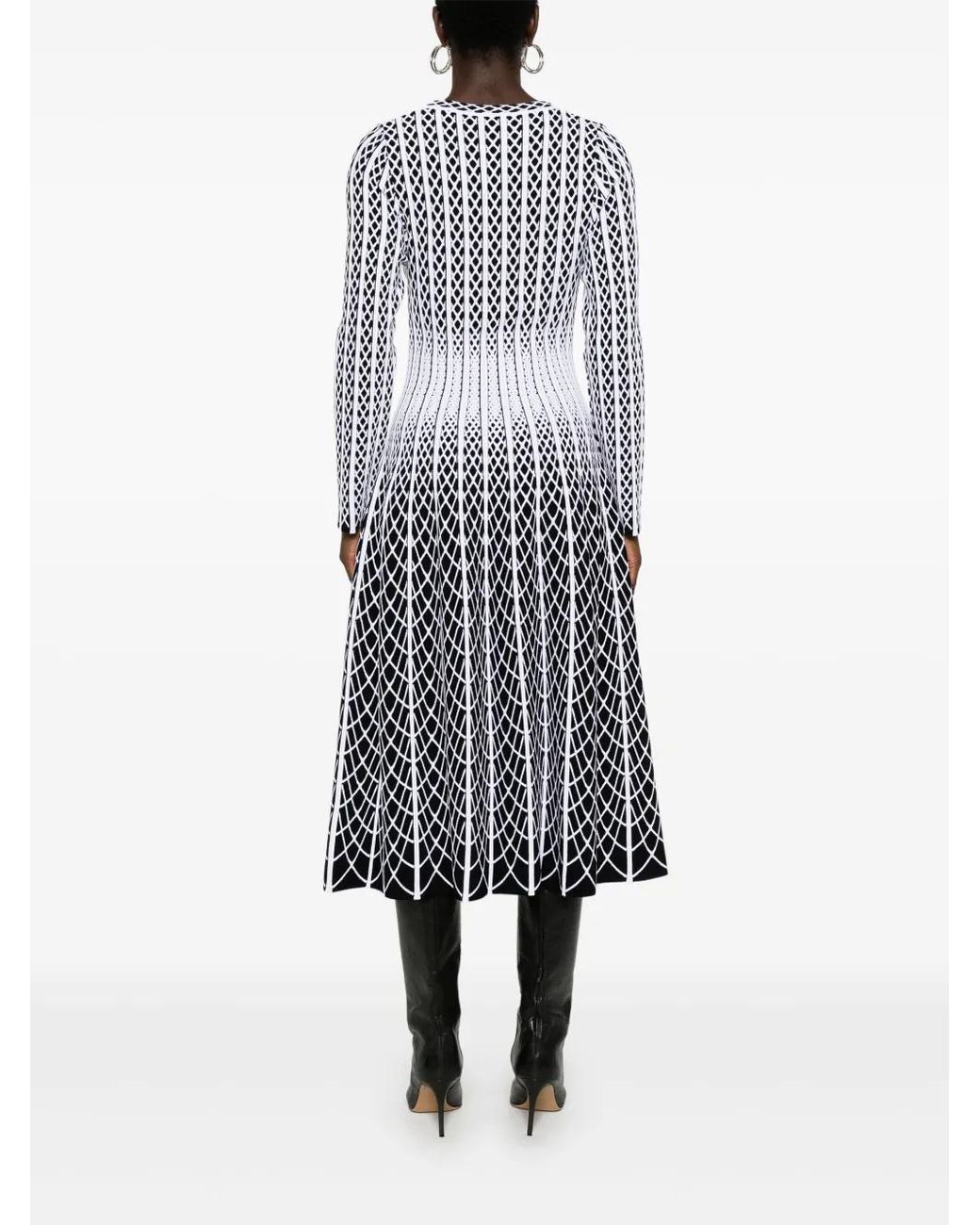 Antonino Valenti White Striped Midi Dress
