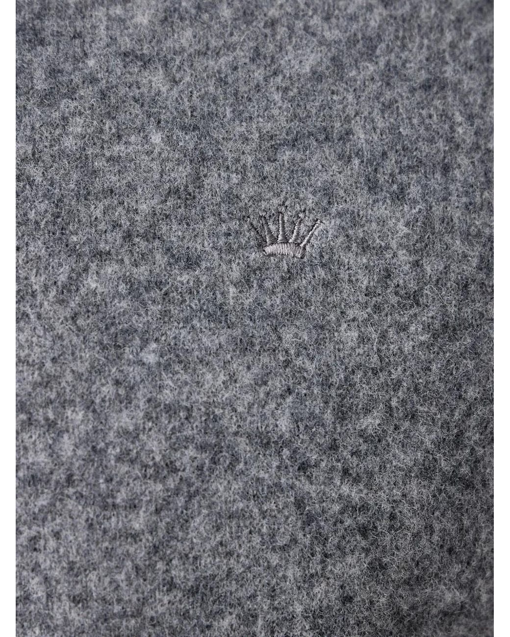 Lindbergh Gray Embroidered-Logo Crew-Neck Sweater for men