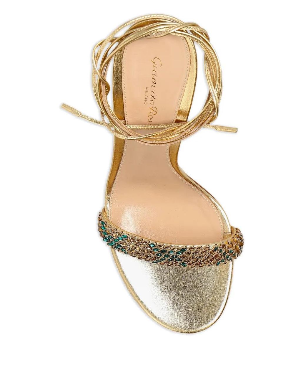 Gianvito Rossi Metallic 105Mm Rhinestone-Embellished Sandals