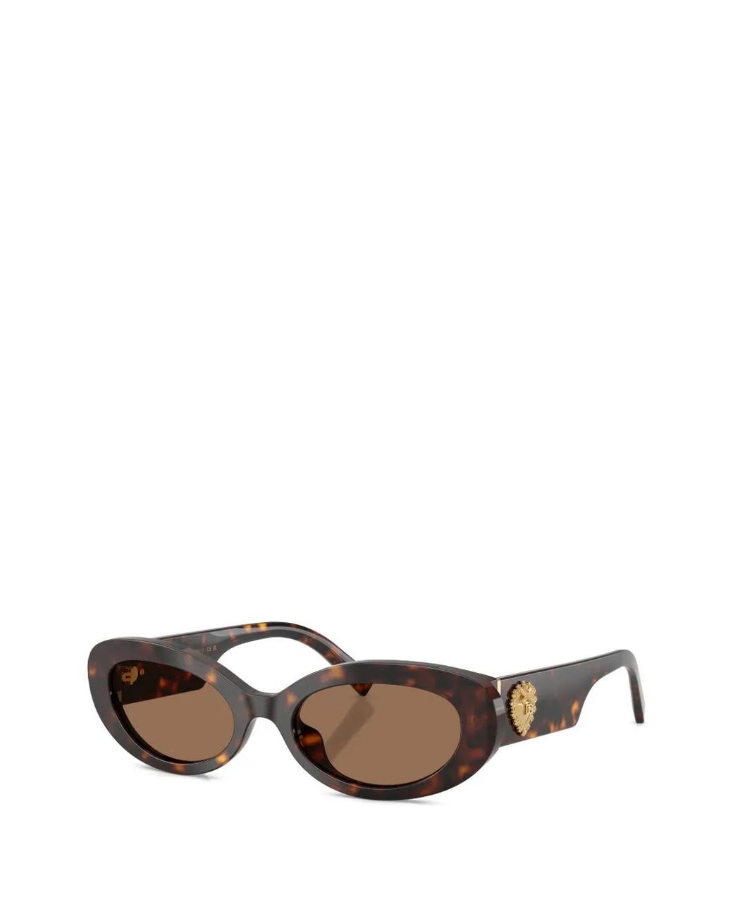 Dolce & Gabbana Brown Devotion Oval-Frame Sunglasses