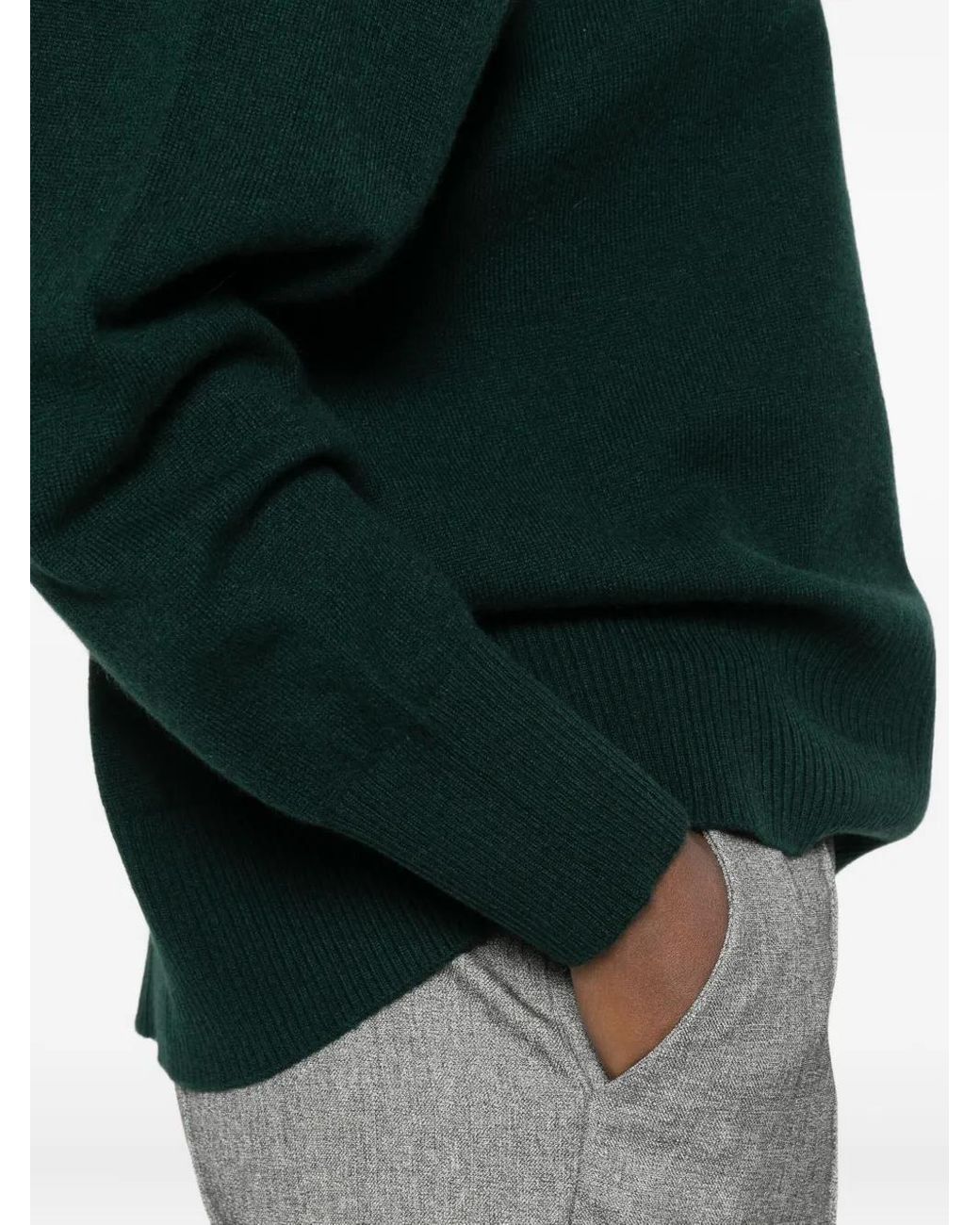 Be You Green Crew-Neck Cashmere Sweater