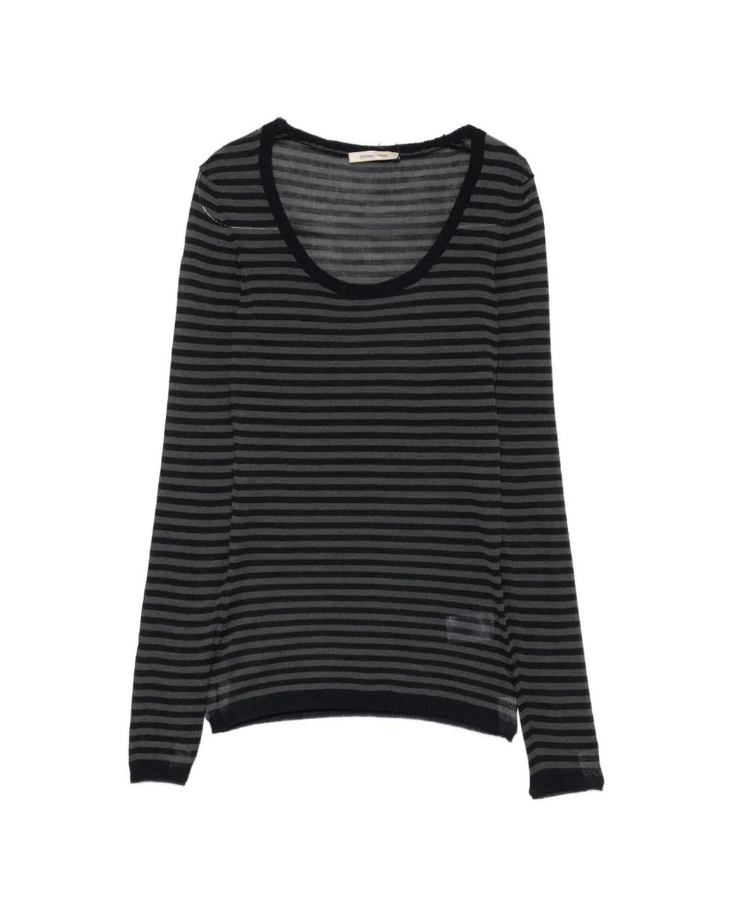 Paloma Wool Black Pull Rayé Garul À Encolure Ronde