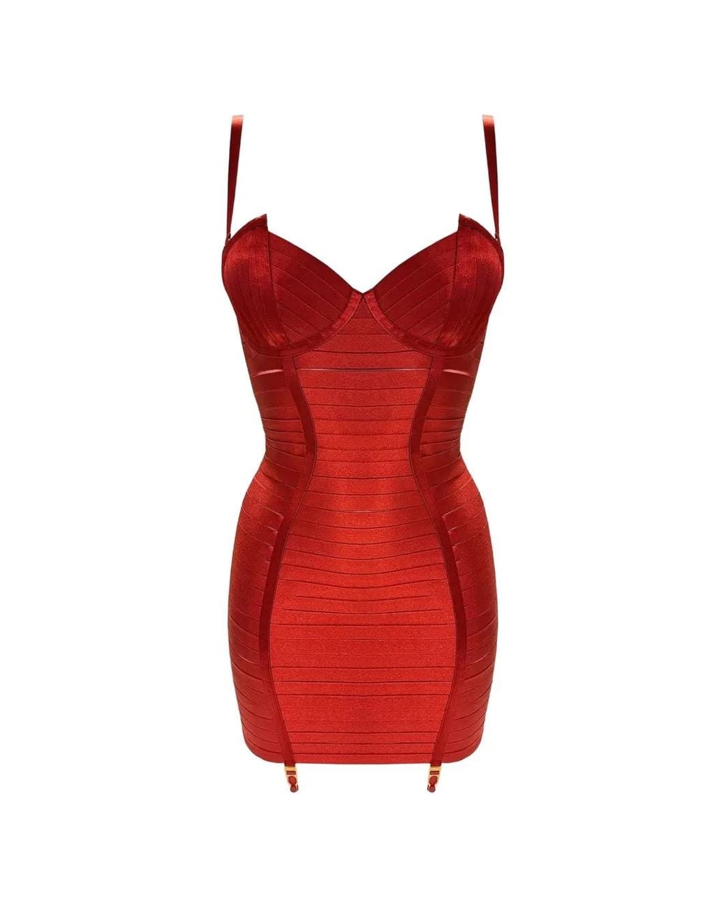 Bordelle Red Robe Courte Signature À Empiècements