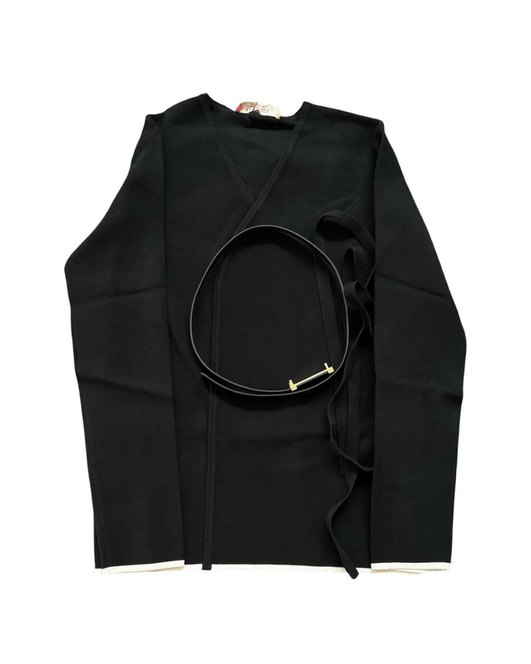 Max Mara Black Mstdente Belted V-Neck Cardigan