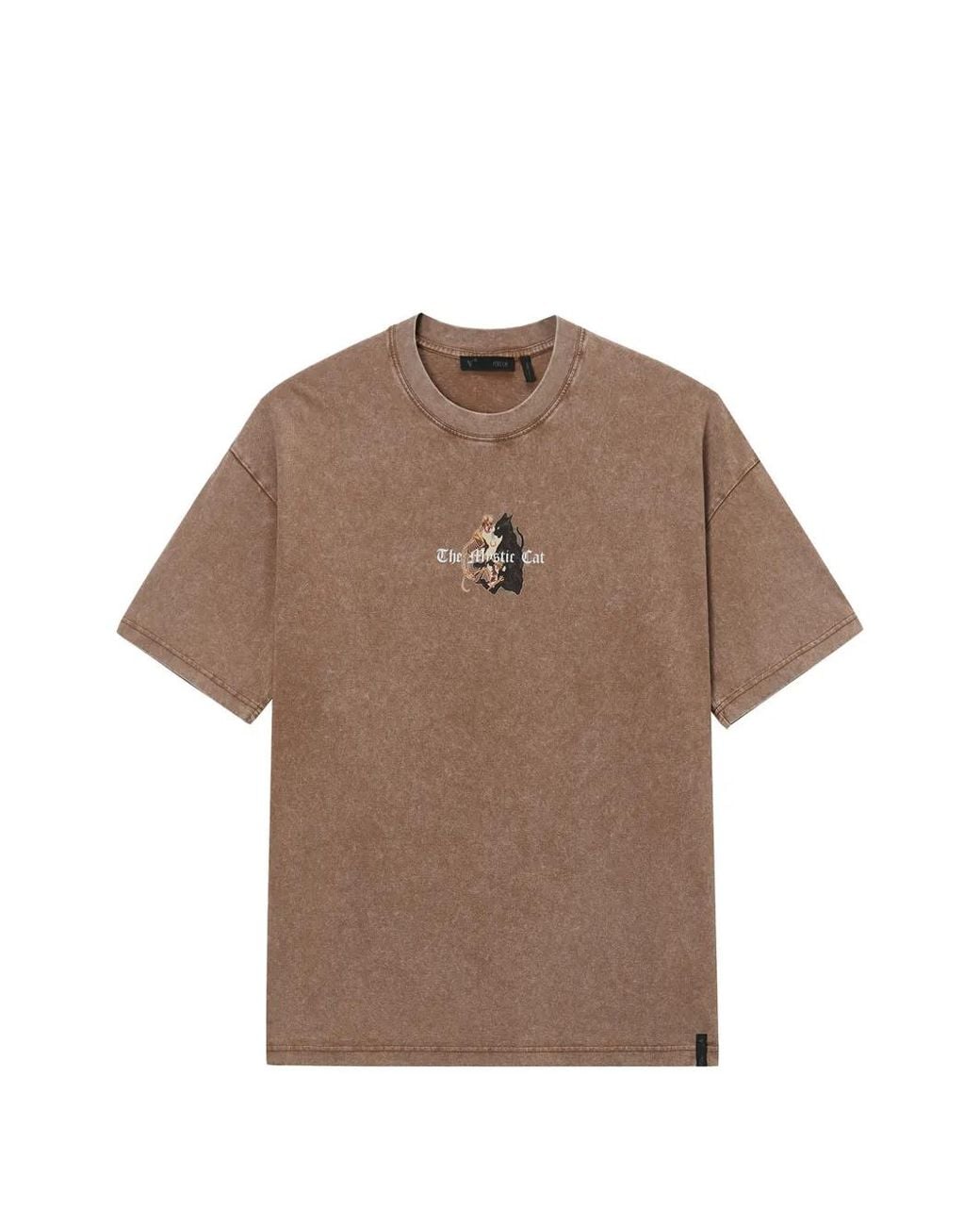 FIVE CM Brown Graphic Crewneck T-Shirt for men