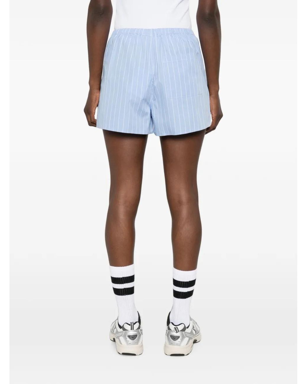 Sporty & Rich Blue Vertical-Stripe Shorts