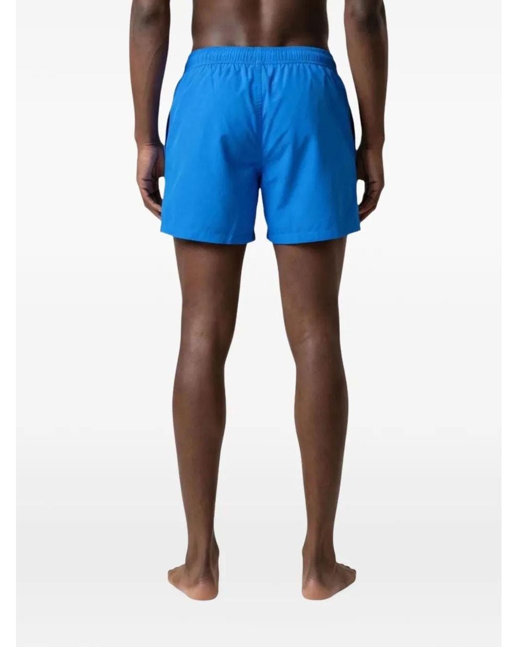 EA7 Blue Logo-Print Swim Shorts for men