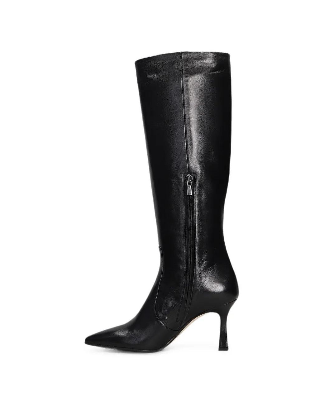 The Seller Black Pointed-Toe Leather Boots